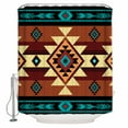thumbnail image 1 of Extra Long Shower Curtain 72x84 Inch, Turquoise Red Shower Curtain Waterproof Bathroom Decor Southwest American Native Abstract Pattern Fabric Bath Curtain Set Accessories with Hooks, 1 of 6
