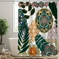 thumbnail image 1 of Extra Long Shower Curtain 72x84 inch Length, Aesthetic Boho Floral Shower Curtain Sets with Hooks for Bathroom,Water Resistant Polyester Fabric, 1 of 6