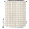 thumbnail image 1 of Extra Long Shower Curtain 72x96 Inch, Beige Buffalo Check Shower Curtain Waterproof Bathroom Decor, Farmhouse Boho Plaid Vintage Rustic Fabric Bath Curtain Set Accessories with Hooks, 1 of 7