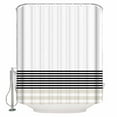 thumbnail image 1 of Extra Long Shower Curtain 72x96 Inch, Black Grey Striped Shower Curtain Waterproof Bathroom Decor Modern Farmhouse Stripes Fabric Bath Curtain Set Accessories with Hooks, 1 of 6