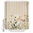 thumbnail image 1 of Extra Long Shower Curtain 72x96 Inch, Botanical Shower Curtain Waterproof Bathroom Decor Retro Plant Wildflower Green Leaf Ferns Fabric Bath Curtain Set Accessories with Hooks, 1 of 6