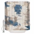 thumbnail image 1 of Extra Long Shower Curtain 72x96 Inch, Brown Blue Shower Curtain Waterproof Bathroom Decor Vintage Abstract Art Modern Fabric Bath Curtain Set Accessories with Hooks, 1 of 6