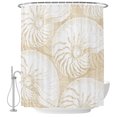 thumbnail image 1 of Extra Long Shower Curtain 72x96 Inch, Coastal Shell Beige Shower Curtain Waterproof Bathroom Decor, Summer Ocean Shell Beach Fabric Bath Curtain Set Accessories with Hooks, 1 of 7