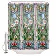 thumbnail image 1 of Extra Long Shower Curtain 72x96 Inch, Colorful Botanical Shower Curtain Waterproof Bathroom Decor Spring Floral Vintage Butterfly Fabric Bath Curtain Set Accessories with Hooks, 1 of 6
