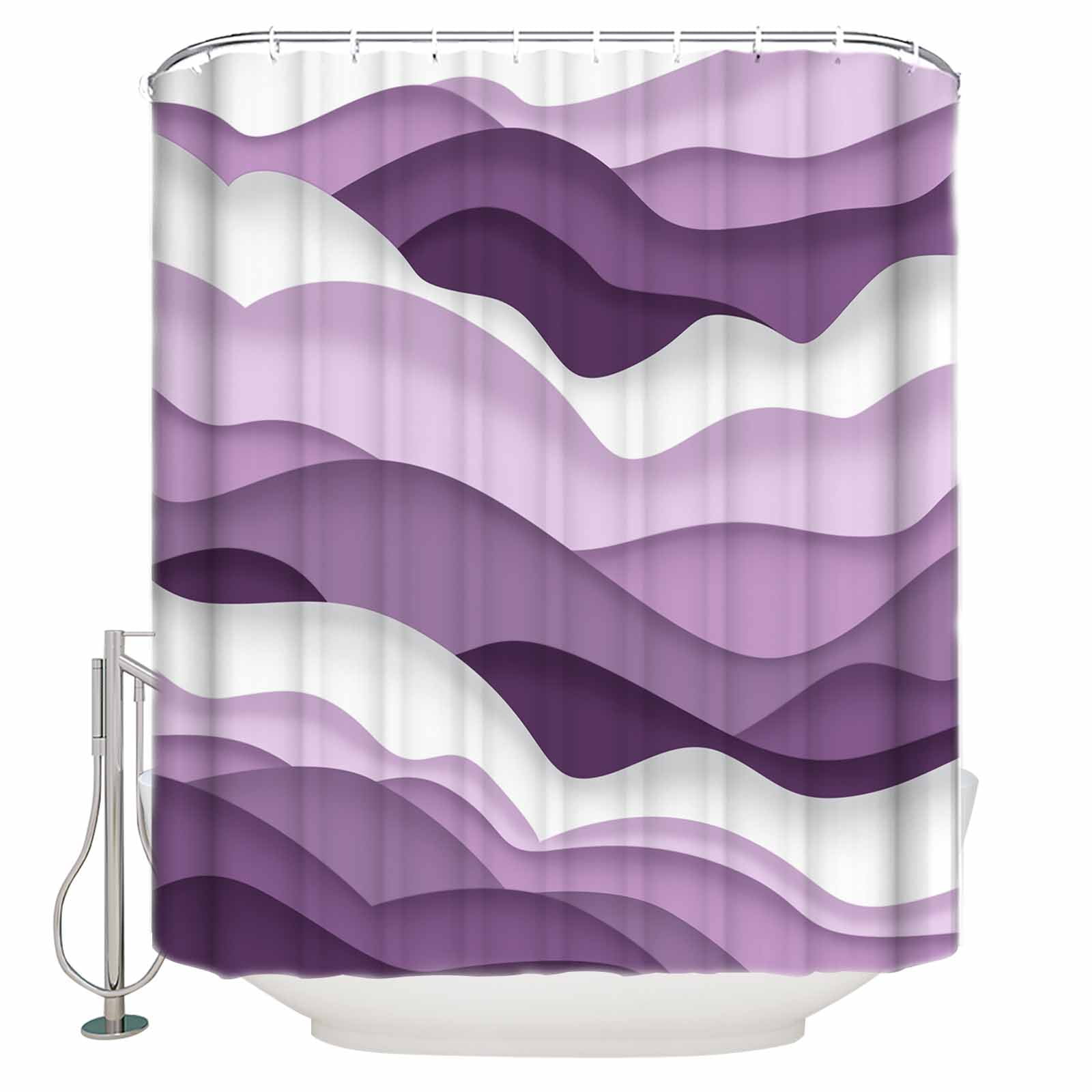 Extra Long Shower Curtain 72x96 Inch, Purple Ombre Shower Curtain ...
