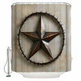 thumbnail image 1 of Extra Long Shower Curtain 72x96 Inch, Rustic Star Brown Shower Curtain Waterproof Bathroom Decor Retro Country Farmhouse Aesthetic Fabric Bath Curtain Set Accessories with Hooks, 1 of 6
