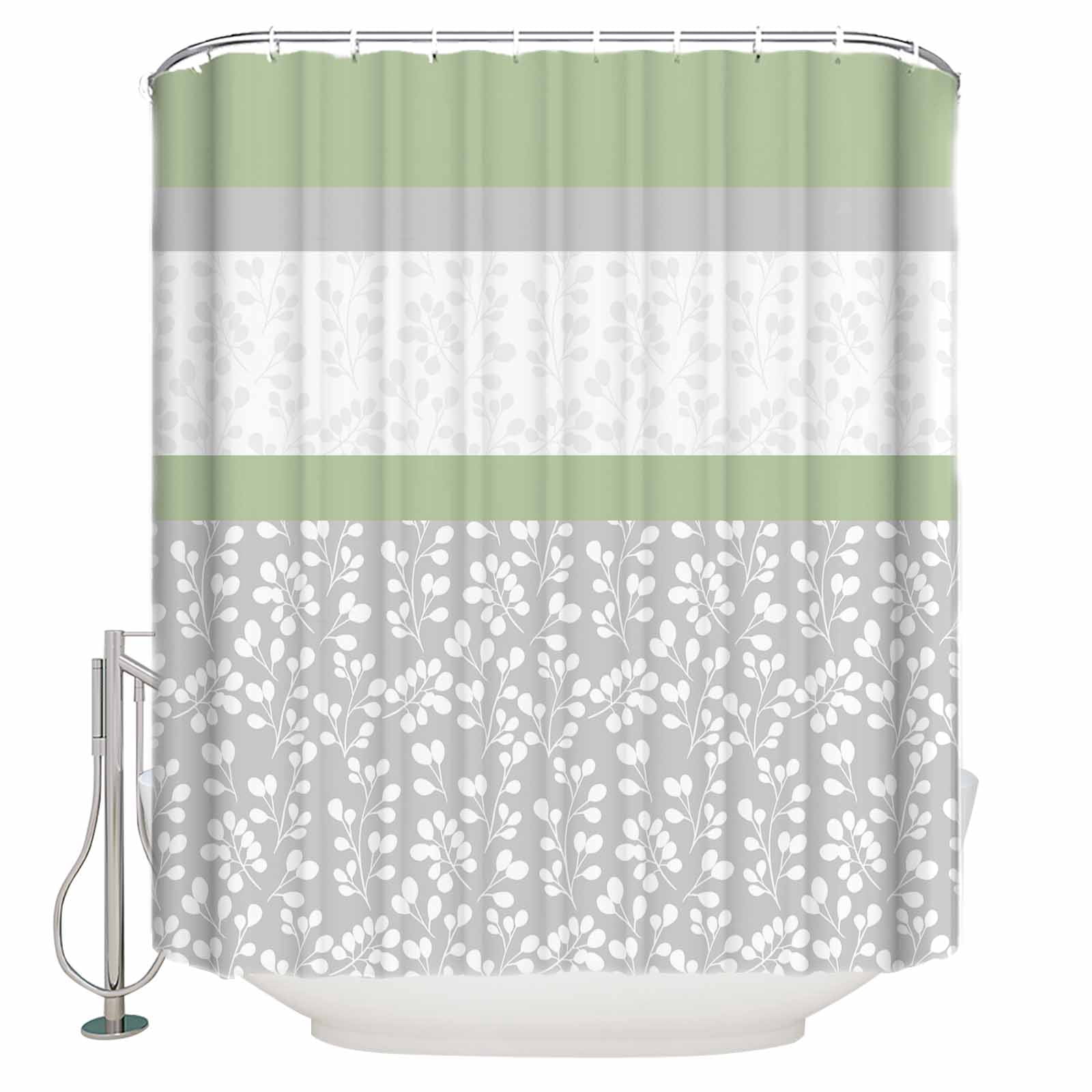 Lunavogue Extra-Long Polyester Shower Curtain 72x96 Inch - Plush Taupe Design, Waterproof, 12 Hooks Included
