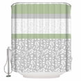 thumbnail image 1 of Extra Long Shower Curtain 72x96 Inch, Sage Green Grey Shower Curtain Waterproof Bathroom Decor Chic Garden Floral Stripe Aesthetic Fabric Bath Curtain Set Accessories with Hooks, 1 of 6