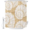 thumbnail image 1 of Extra Long Shower Curtain 72x96 Inch, Vintage Shell Brown Shower Curtain Waterproof Bathroom Decor, Summer Ocean Coastal Fabric Bath Curtain Set Accessories with Hooks, 1 of 7