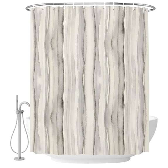 Extra Long Shower Curtain 72x96 Inch, Wooden Grain Shower Curtain Waterproof Bathroom Decor, Farmhouse Retro Abstract Striped Lines Fabric Bath Curtain Set Accessories with Hooks