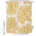 thumbnail image 1 of Extra Long Shower Curtain 72x96 Inch, Yellow Coral Shower Curtain Waterproof Bathroom Decor, Coastal Summer Ocean Nautical Sea Fabric Bath Curtain Set Accessories with Hooks, 1 of 7