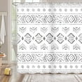 thumbnail image 1 of Extra Long Shower Curtain 84 inch Length, Grey Yellow Boho Farmhouse Shower Curtain Set for Bathroom, Water Resistant Polyester Fabric Machine Washable, 1 of 6