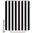 thumbnail image 1 of Extra Long Shower Curtain Fabric Shower Curtains Black and White Shower Curtain Striped 72x84 Inch, 1 of 6
