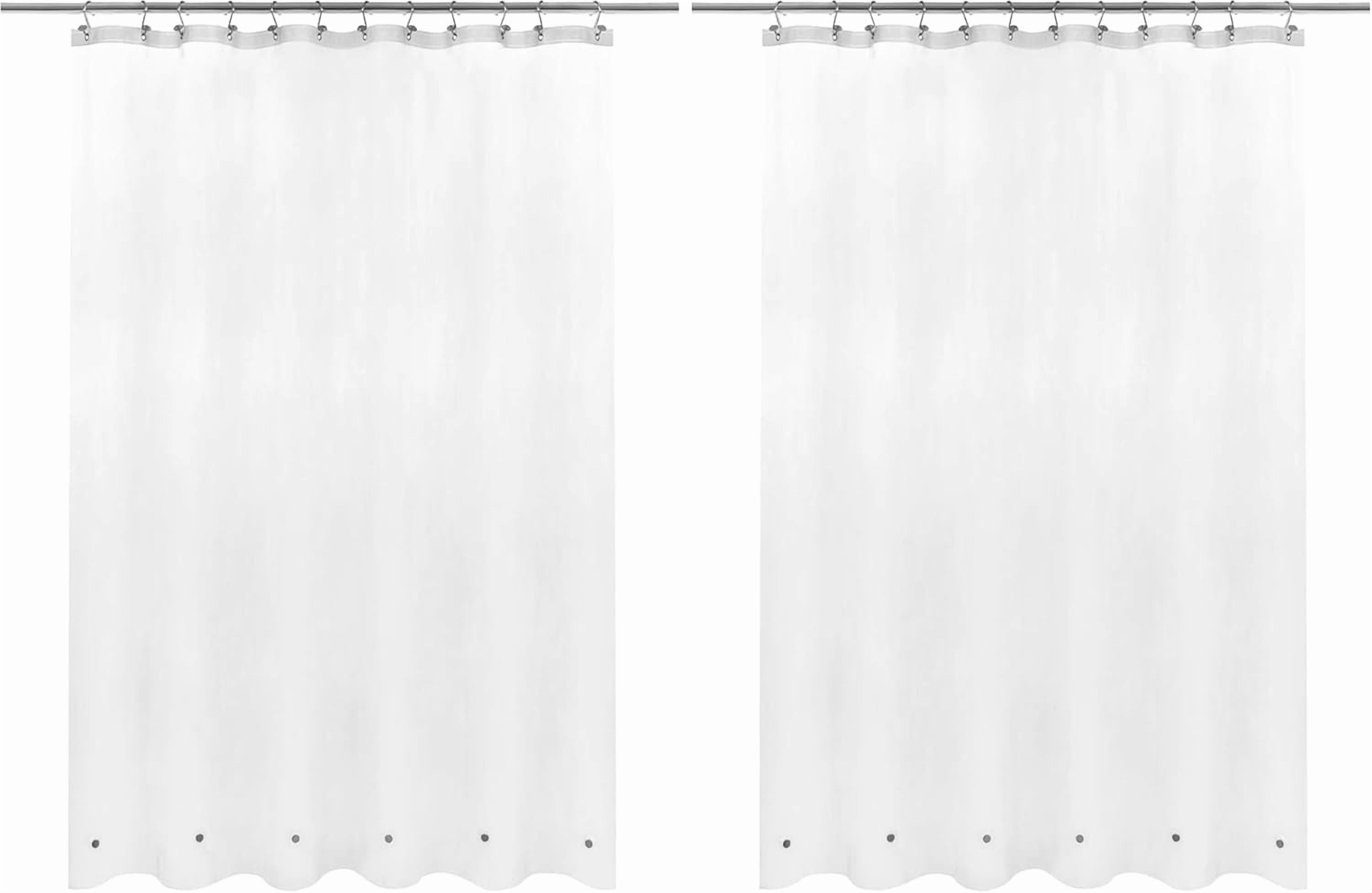 Extra Long Shower Curtain Liner with 6 Magnets - 72" x 84" XL, Waterproof PEVA Shower Liner for Bathroom, PVC Free, Metal Grommets - Frost, 72x84 (Pack of 2)
