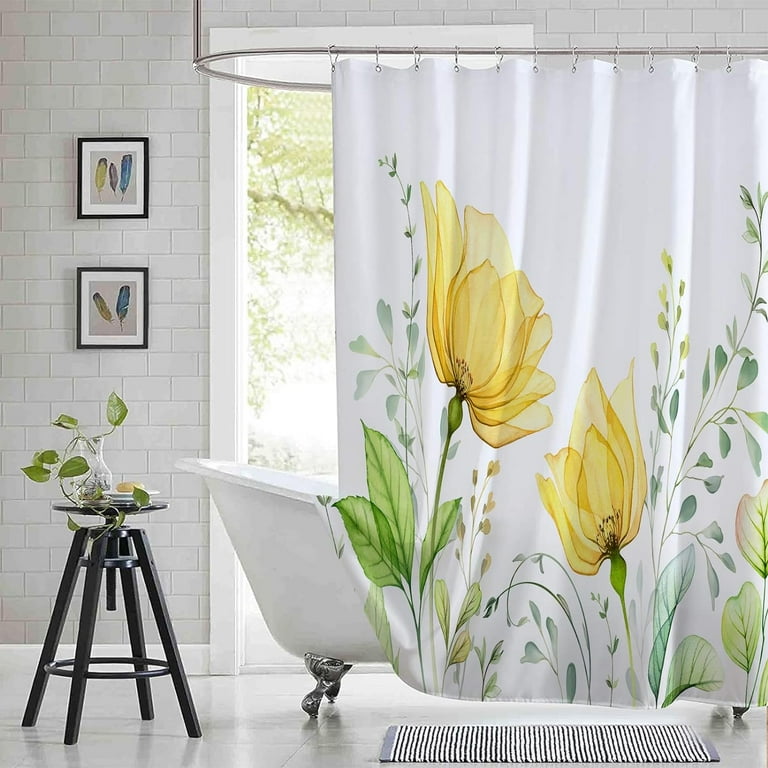 Extra Long Shower Curtains,72x84 Wild Plant Floral Shower