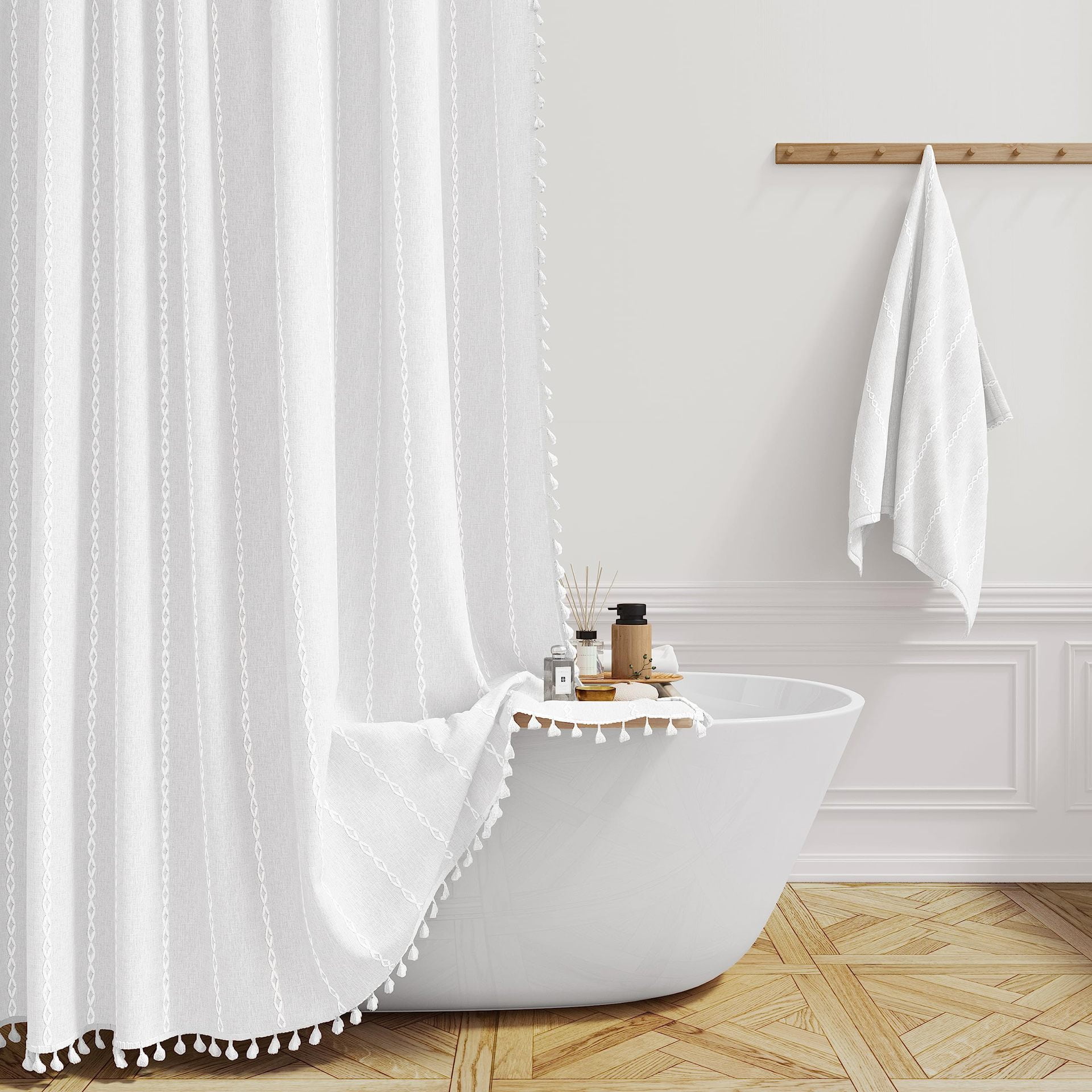 Extra Long Shower Curtains 84 Inches Long White Boho Minimalist Bathroom  Shower Curtain Striped Fabric Shower Curtains for Bathroom, Tall Shabby  Chic Cloth Shower Curtain, White, 72x84 White Striped - Walmart.com, image size:1920x1920