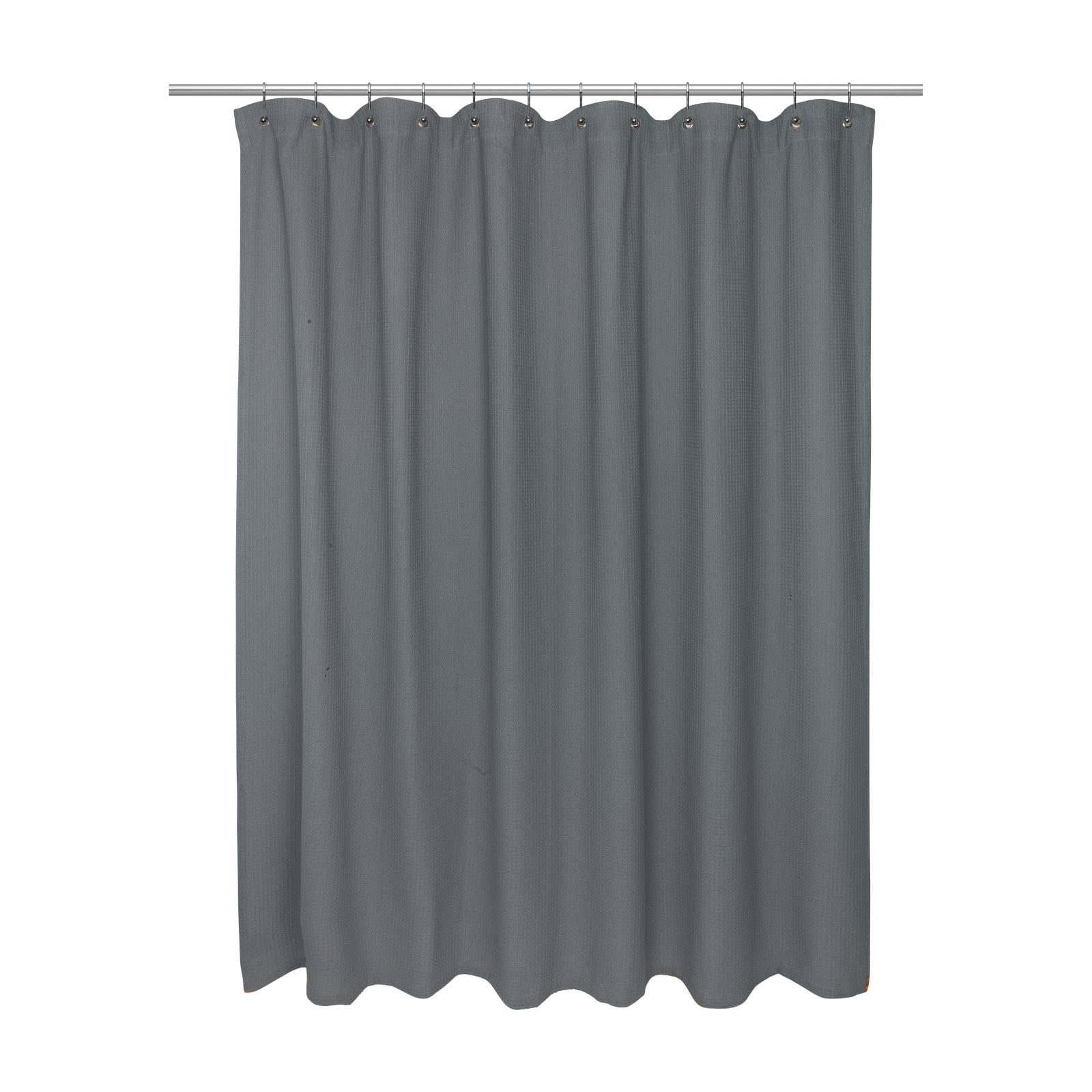 Extra Long Size 100 Cotton Waffle Weave Shower Curtain, pewter