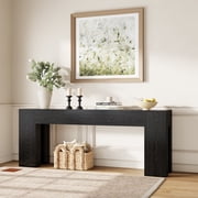 Extra Long Sofa Console Table for Entryway Living Room, 78-Inch Farmhouse Wood Behind Couch Table, Rectangular Accent Console with Wooden Double Base for Hallway Foyer Entrance, Black