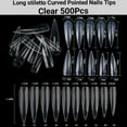 thumbnail image 1 of Extra Long Stiletto Curved Pointed Claw French Artificial False Nail Tips 500Pcs Jargod, 1 of 1