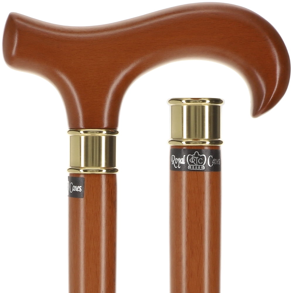 Long Racking Cane Royal RC Canes Super Strong Extra-Large Brown Beachwood Derby Walking ...