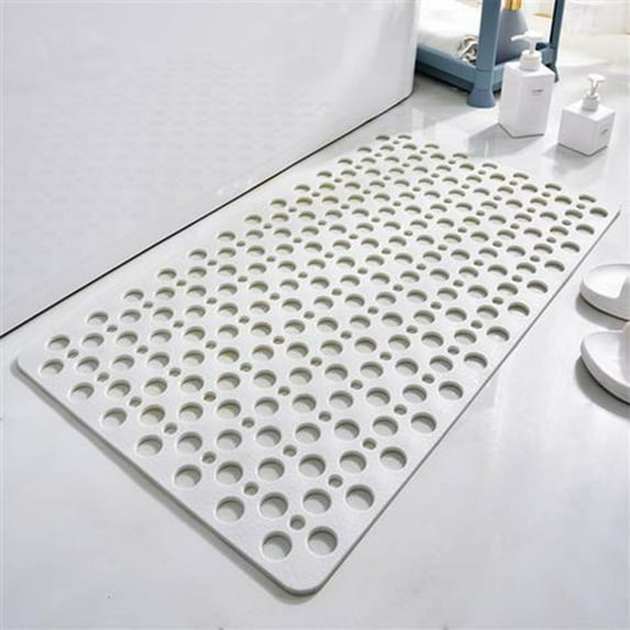 Extra Long TPE Bathtub Mat, Non-Slip Bathroom Floor Mat with Multi-Hole Leakage Design, Strong Suction Cups Anti-Fall Shower Mat, Safe Skin-Friendly Bath Mat for Tub Shower