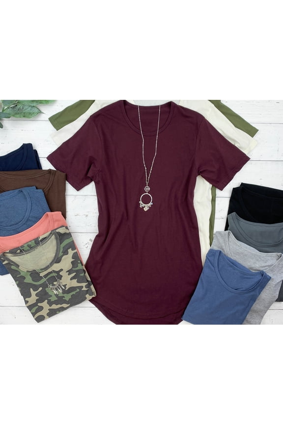 Extra Long Tee Shirt Combed Cotton Curved Hem