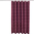 thumbnail image 1 of Extra Long Textured Fabric Shower Curtain 72 Inches Width by 84 Inches Length, Burgundy Checkered Printed Bathroom Curtains, Machine Washable, 1 of 5