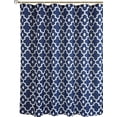 thumbnail image 1 of Extra Long Textured Fabric Shower Curtains 72" Width by 84" Length, Navy Morocco Pearl Printed Bathroom Curtains Machine Washable, 1 of 6