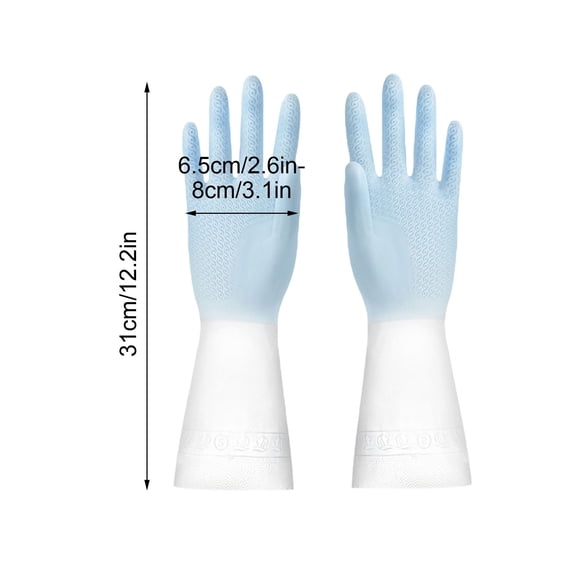 Extra Long and Thick Latex Dishwashing Gloves, Waterproof Household Gloves for Cleaning, Kitchen, and Garden Work, Durable and Comfortable Protective Gloves for Hand Care