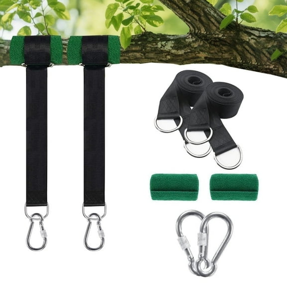 Extra Long Tree Swing Straps Holds,  5FT Tree Swing Hanging Kit with Tree Protector Perfect for Swings & Hammocks, Easy Fast Installatio
