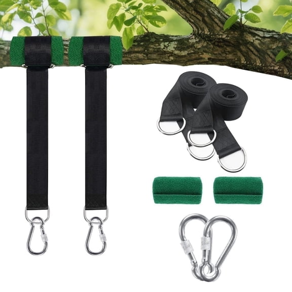 Extra Long Tree Swing Straps Holds, 8FT Tree Swing Hanging Kit with Tree Protector Perfect for Swings & Hammocks, Easy Fast Installatio