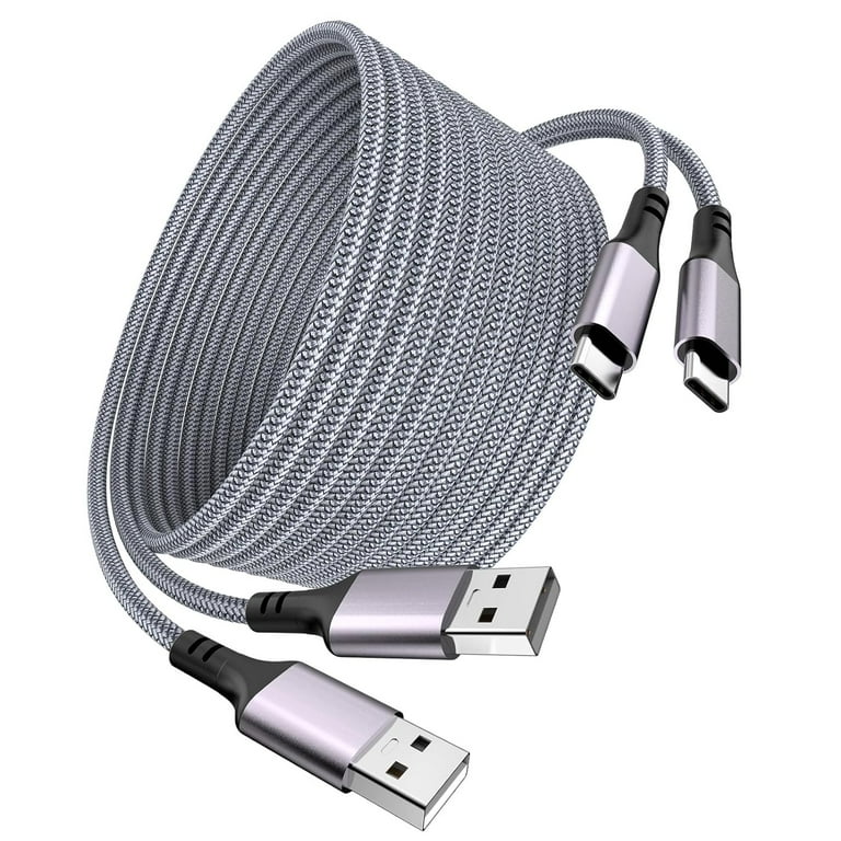 Extra Long USB C Charger Cable 16FT 2Pack,3.1A Braided PS5
