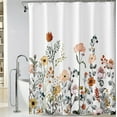 thumbnail image 1 of Extra Long Vintage Floral Shower Curtain 72 x 84 Inch, Waterproof Fabric Colorful Botanical Flower Shower Curtain for Bathroom, 1 of 6