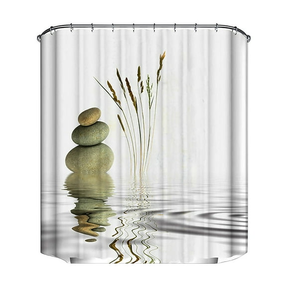 Extra Long Waterproof Polyester Shower Curtain, Durable Hooks Included