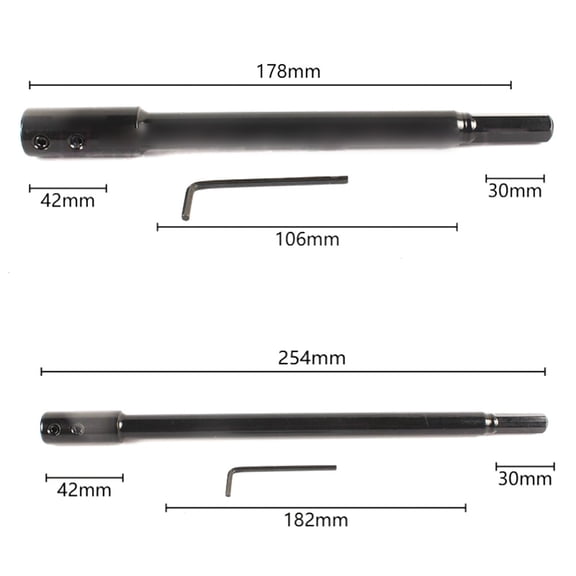 Extra Long tool Bit Extensions (2Pcs) for Deep Hole Drilling – for Durable