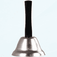 thumbnail image 1 of Extra Loud Hand Call Bell Wooden Handle Metal Handheld Bell Ringing Bell (Silver), 1 of 5