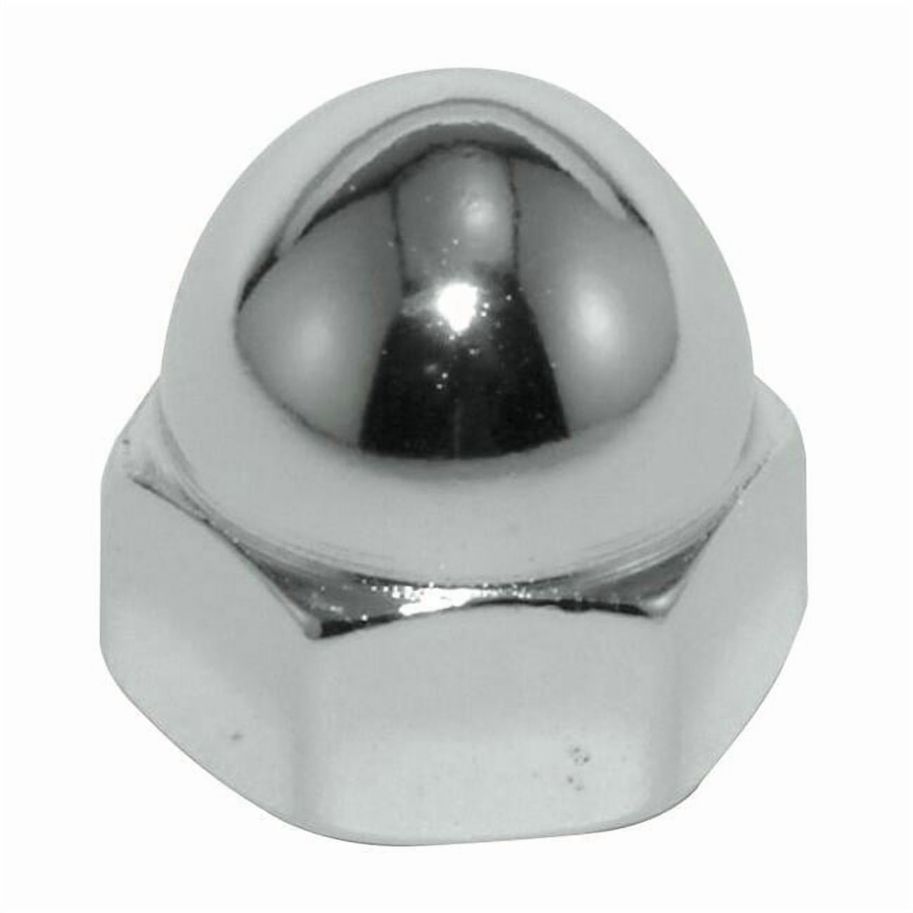 Extra Low Crown Cap Nut, 3/8"-16, Brass, Plain, 1/2 in H, 10 PK CPB227