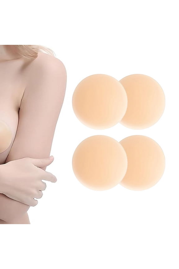Non-Adhesive Nipple Covers - Reusable Nipple Pasties for Women - Silicone Strapless Bra - Waterproof, No Show