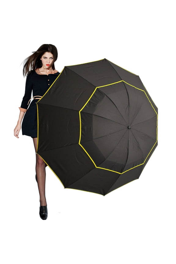 Double Canopy & Ventilated for Extra Stability, Water-Repellent, Ideal for Compact Storage Unisex Windproof Giant Umbrella