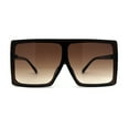 thumbnail image 1 of Extra Oversize Squared Rectangle Shield Plastic Sunglasses All Brown, 1 of 4