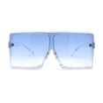 thumbnail image 1 of Extra Oversize Squared Rectangle Shield Plastic Sunglasses Clear Blue, 1 of 4