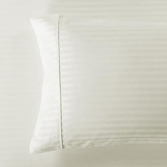 Extra Pair Of King Pillowcases 600 Thread Count Damask Stripes %100 Cotton - Ivory