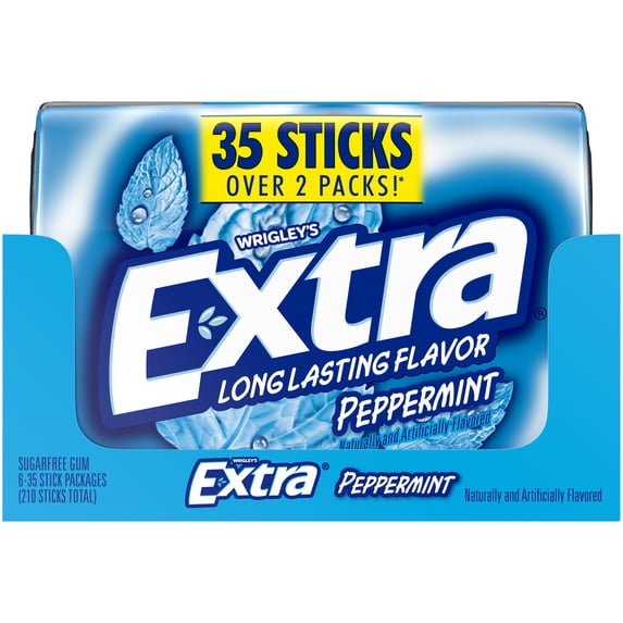 Extra Gum Peppermint Sugar Free Chewing Gum - 6 Ct/35 Stick Bulk Pack