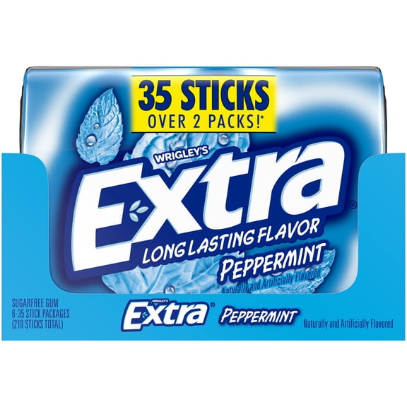 Extra Gum Peppermint Sugar Free Chewing Gum - 6 Ct/35 Stick Bulk Pack