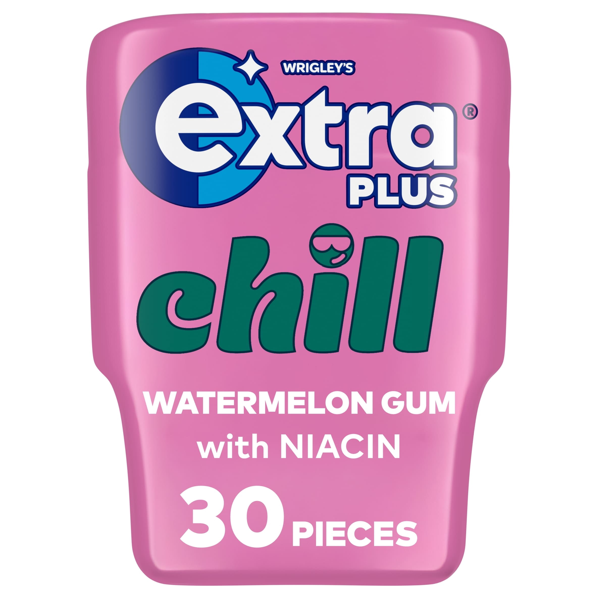 Extra Plus Chill Sugarfree Chewing Gum Bottle 30 Pieces, Imported from Britain
