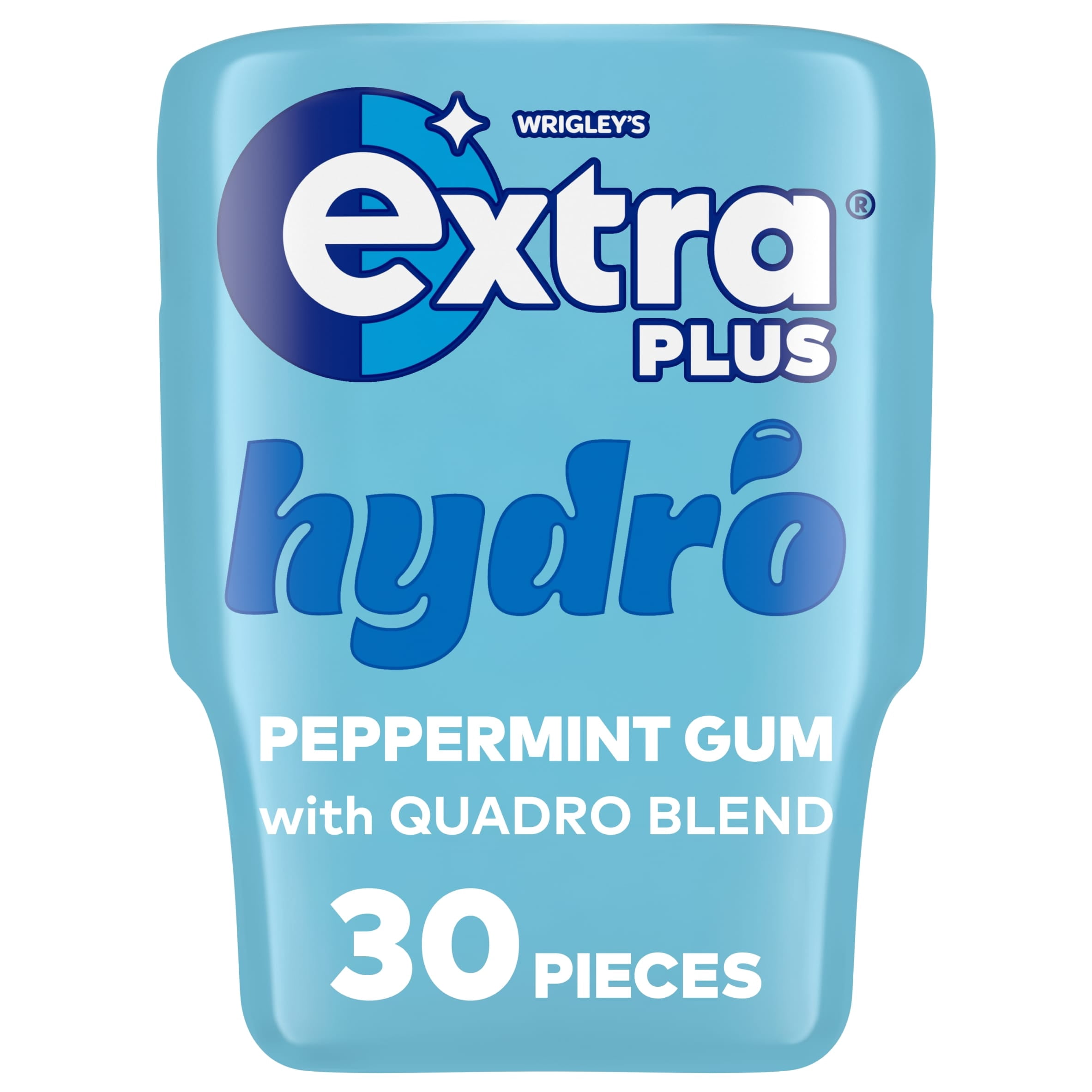 Extra Plus Hydro Sugarfree Chewing Gum Bottle 30 Pieces, Imported from Britain
