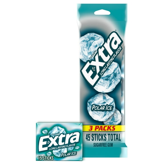 Extra Polar Ice Sugar Free Gum Back To School Chewing Gum – 3 Pack