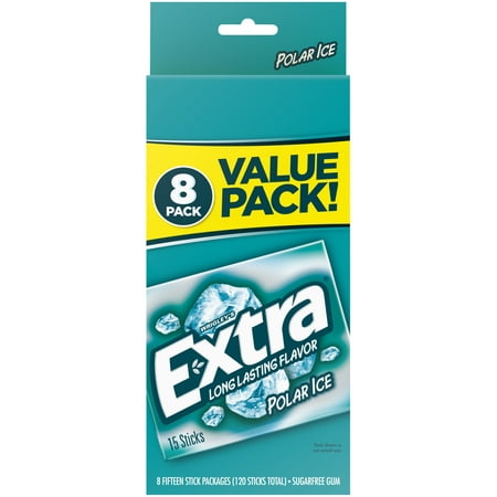 Extra Polar Ice Sugar Free Gum Back to School Chewing Gum - 8 Pack
