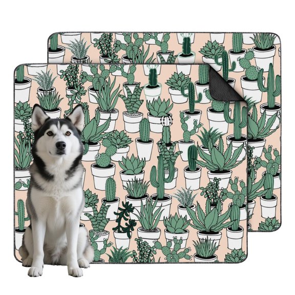 Extra Protection 35"x41" Reusable House Pads for Dogs, Washable Training Mats with Multiple Layers and Plant Patterns