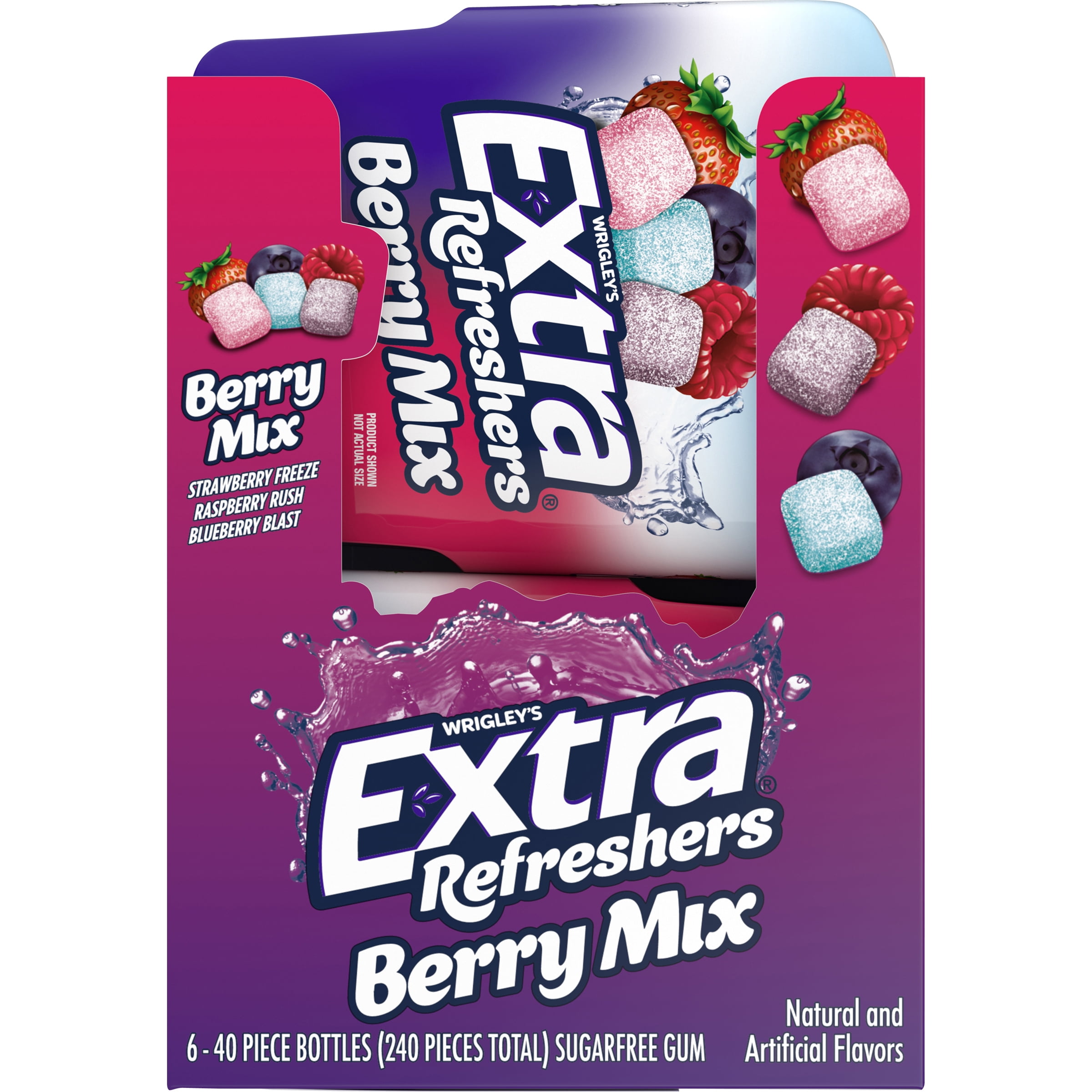 Extra Refreshers Sugarfree Berry Mix Gum 6 - 40 piece Bottles